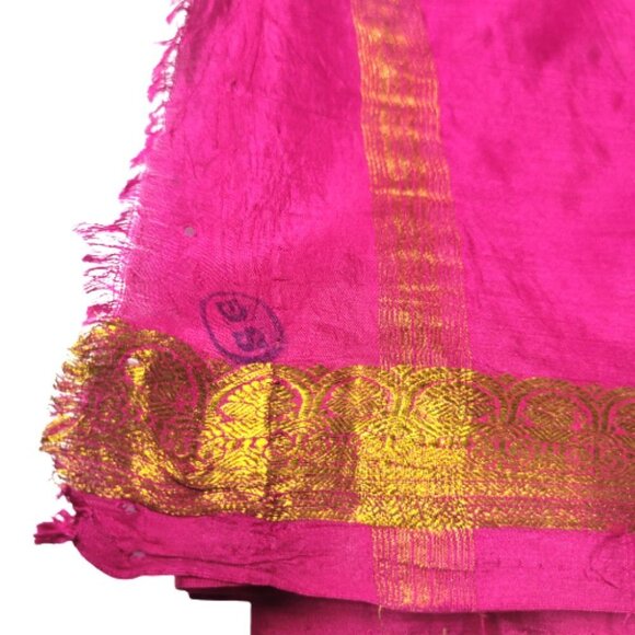 Pink and Gold Saree - Unstitched- NEW ! - Picture 4 of 6